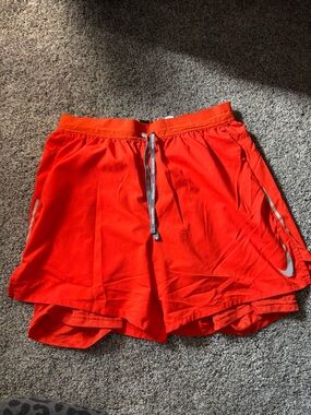 Nike Women's Vibrant Orange Layered Running Shorts